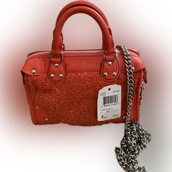 COACH RHYDER SATCHEL 18 IN SHEARLING AND LEATHER NWT - Picture 3 of 9